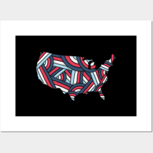 United Stated of America USA Map Art Posters and Art